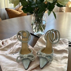 Mach & Mach Glitter Double Crystal Bow Pointed Toe Pump (Women)